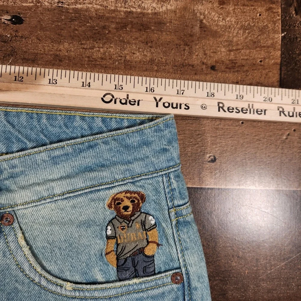 Polo Ralph Lauren Bear Baggy Jeans Mens 34x27 Blue Pants Dubai Preppy